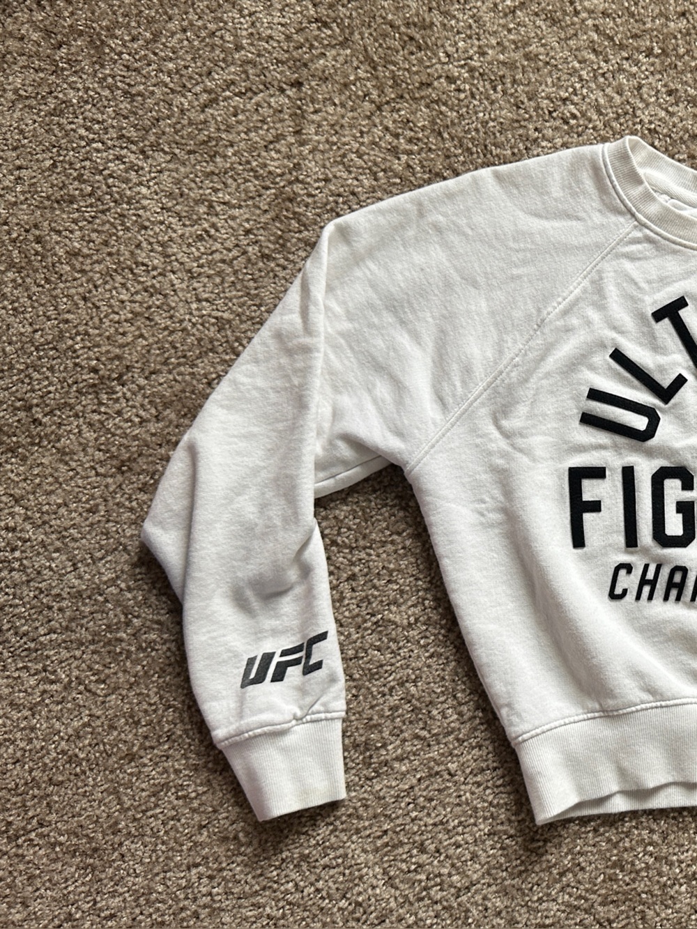 UFC White Crewneck Sweatshirt with Black Logo